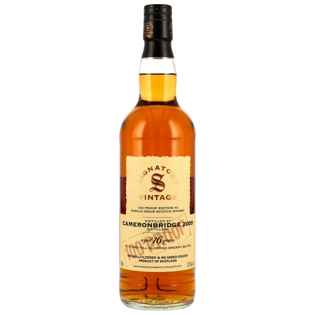 Cameronbridge 2009/2025 – 16 J. Signatory Vintage 100 Proof Grain Edition #3 | Lowlands Single Grain