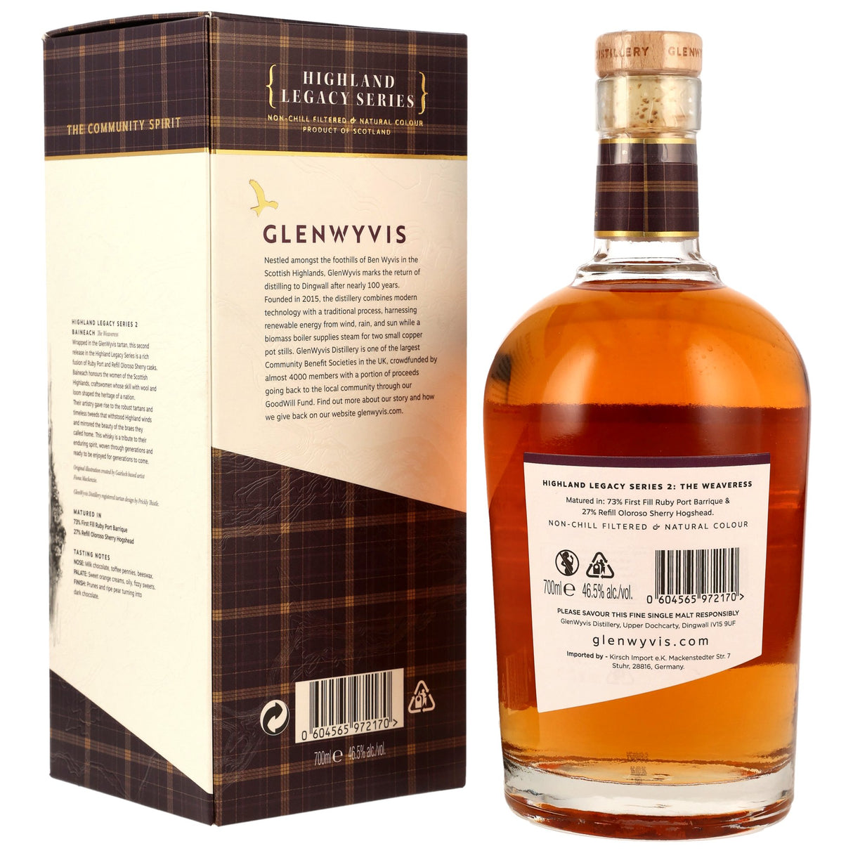 GlenWyvis Baineach - Highland Legacy Series - 1st Fill Ruby Port Barrique & Refill Oloroso Sherry Cask