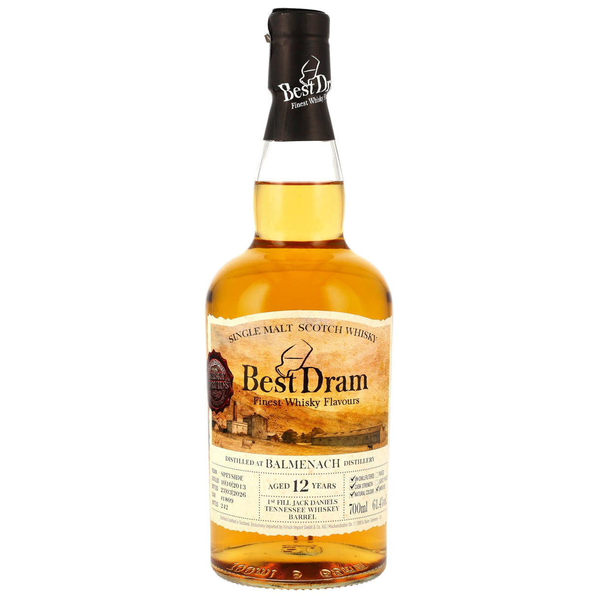 Balmenach 2013/2026 – 12 y.o. – 1st Fill Jack Daniels Tennessee Whiskey Barrel #1809 – Best Dram