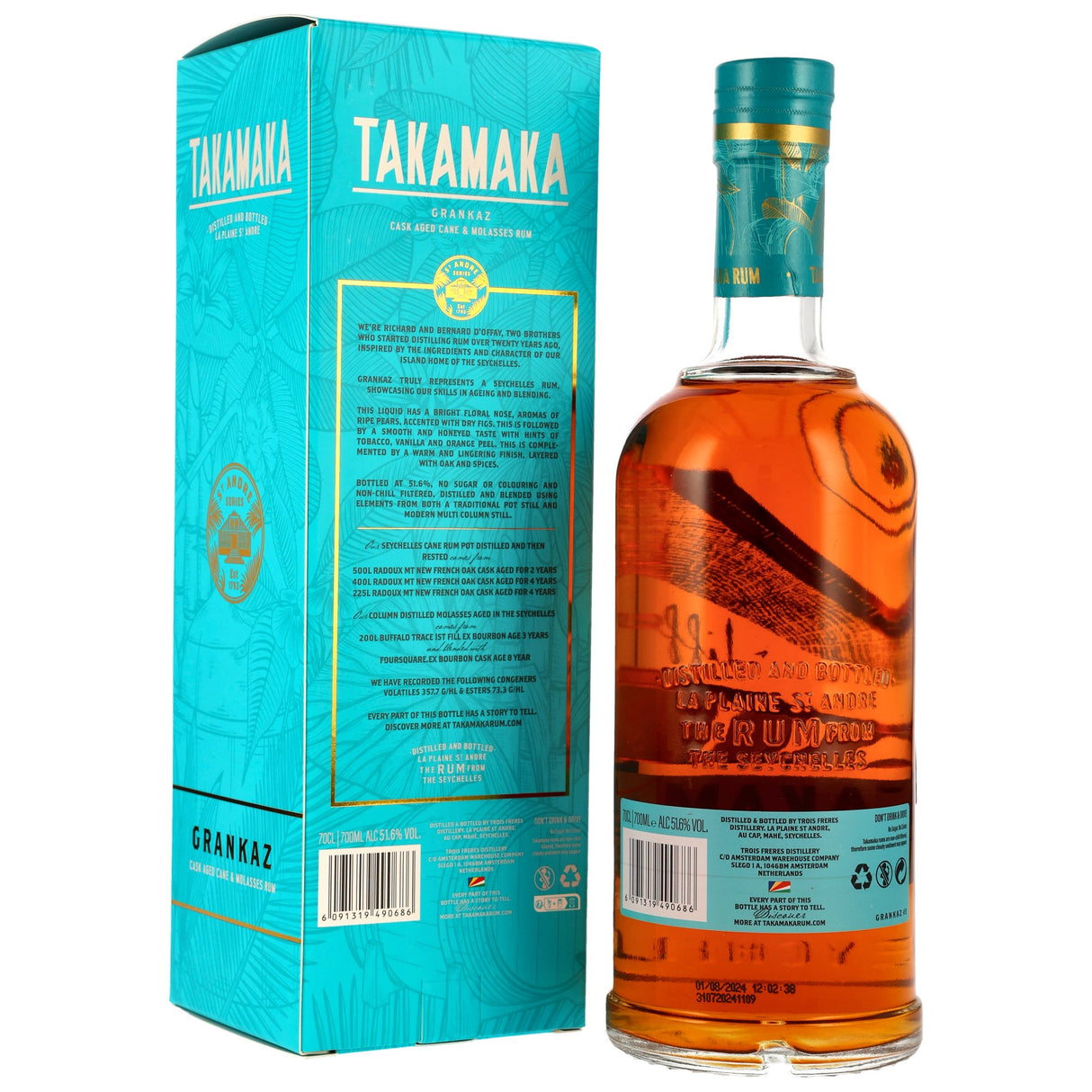 Takamaka Grankaz Rum - Batch 3, 0,70 l Flasche