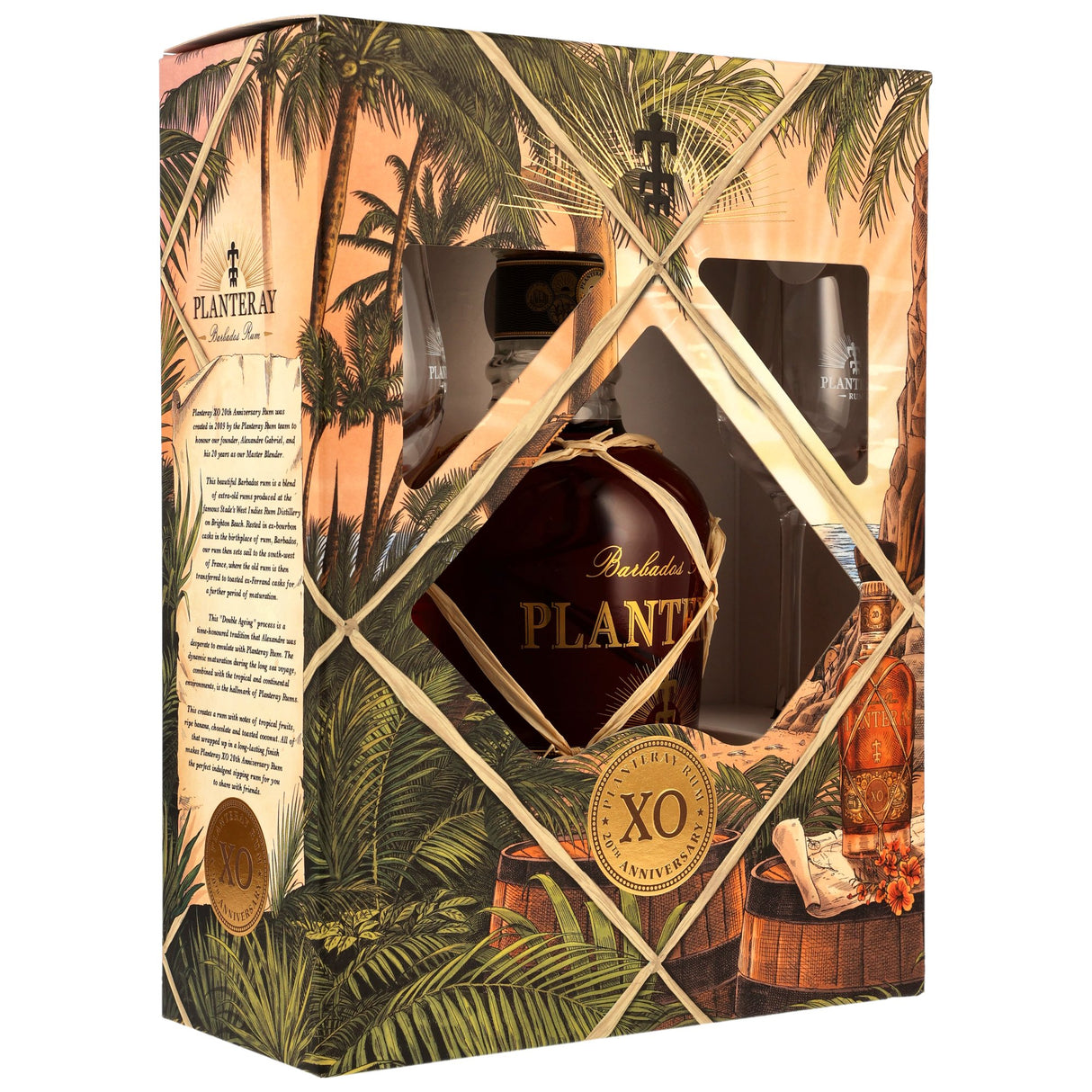Planteray Rum Barbados XO – 20th Anniversary mit 2 Gläsern