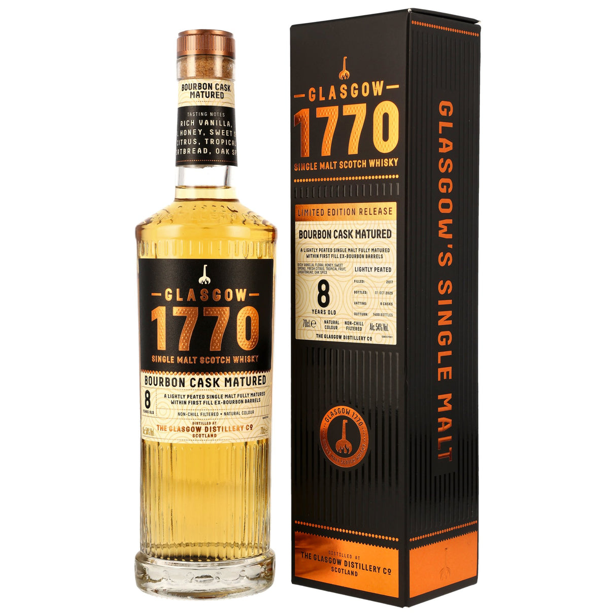 Glasgow 1770 8 y.o. – Bourbon Cask – Lightly Peated