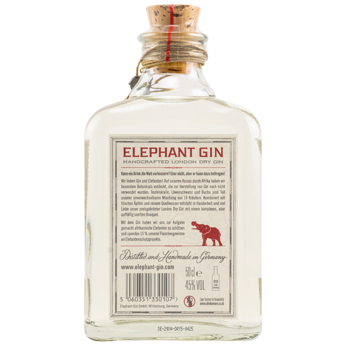Elephant London Dry Gin Premium-Gin mit afrikanischen Botanicals