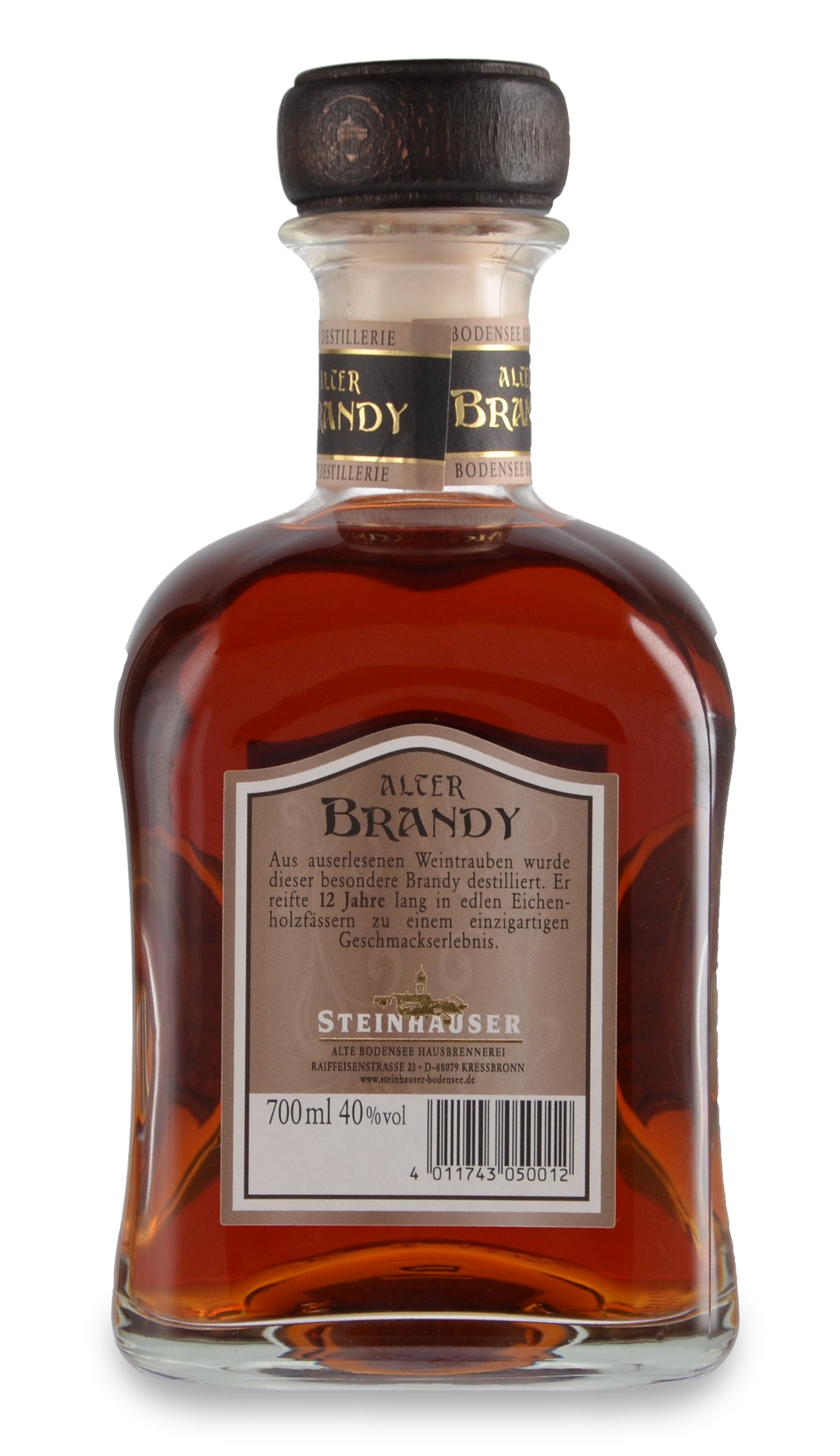 Alter Bodensee Brandy 12 Jahre, 0,70 l Flasche