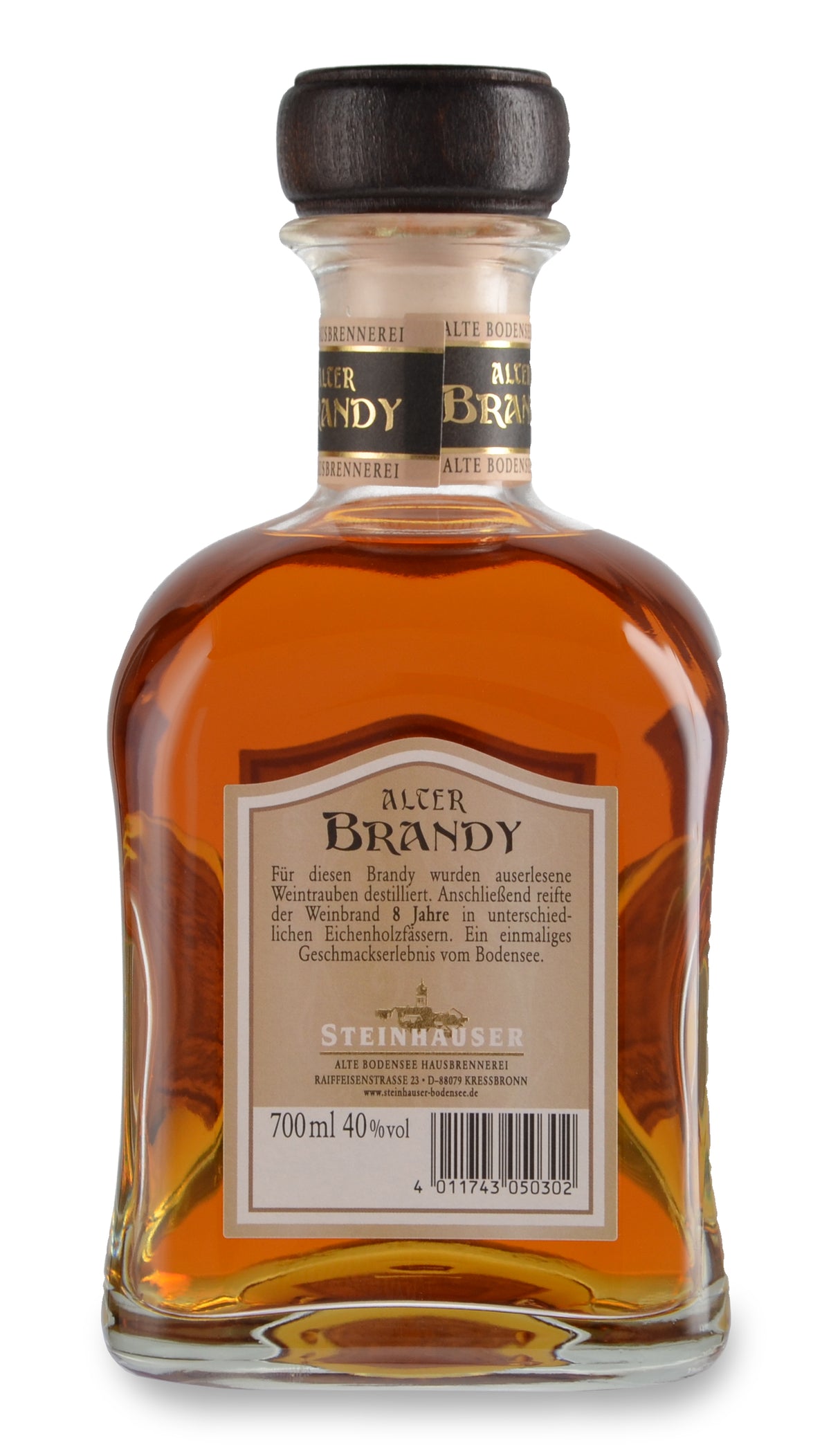 Alter Bodensee Brandy 8 Jahre, 0,70 l Flasche