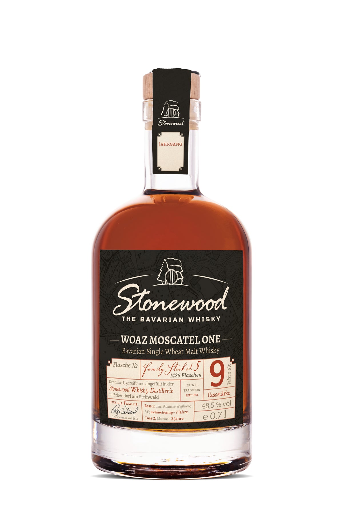 Stonewood Woaz Moscatel One | Single Wheat Malt Whisky | 48,5% vol. | 0,7 l