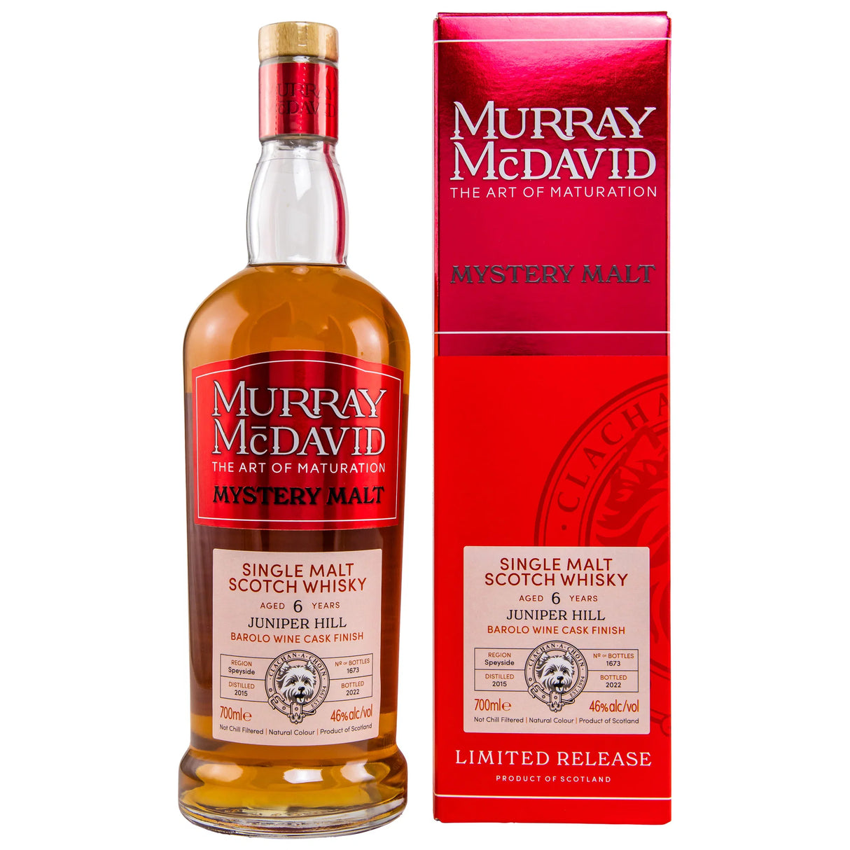Strathdearn Juniper Hill (Tomatin) 2015/2022 - 6 y.o. - Barolo Wine Cask - Murray McDavid