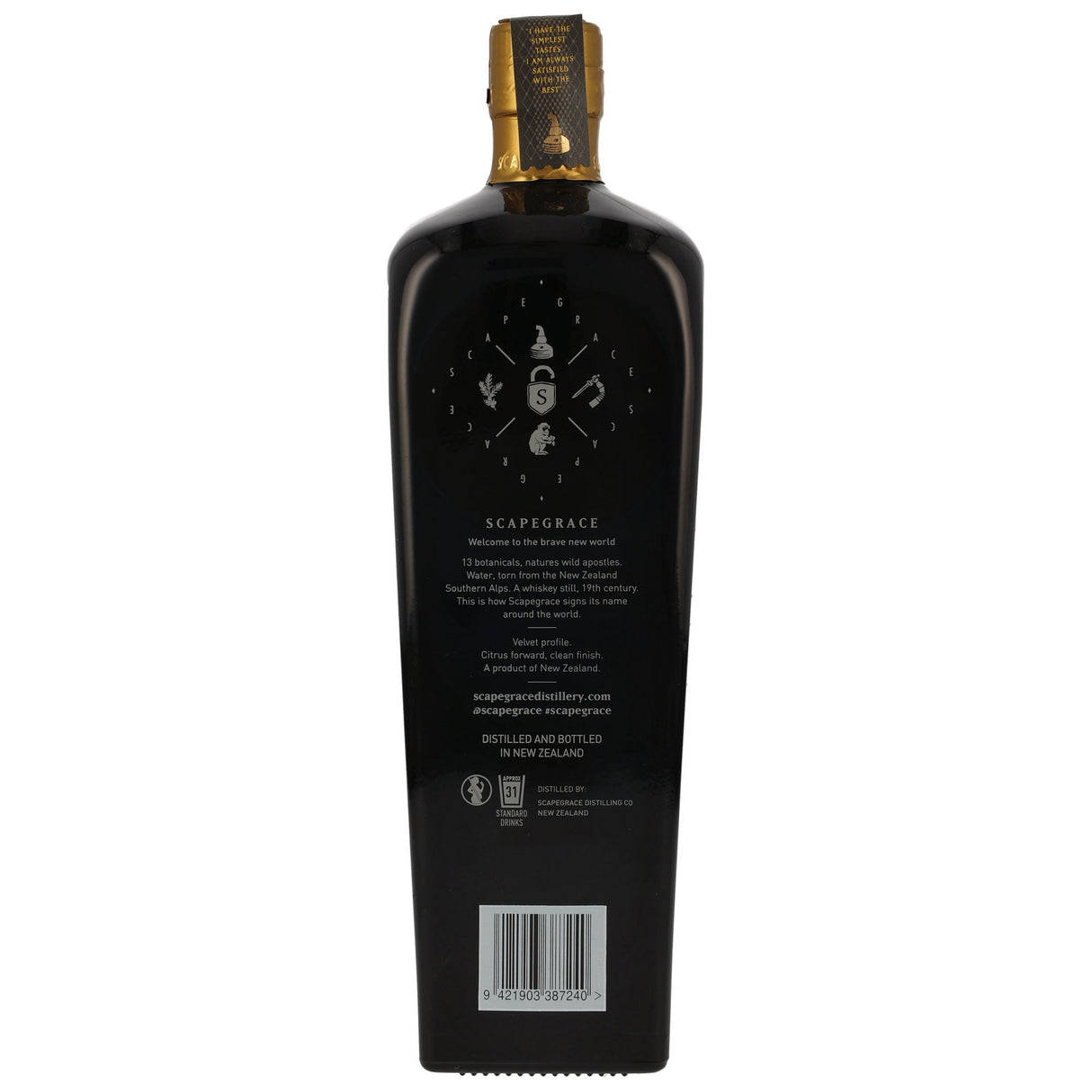 Scapegrace Gold Gin, 0,70 l Flasche