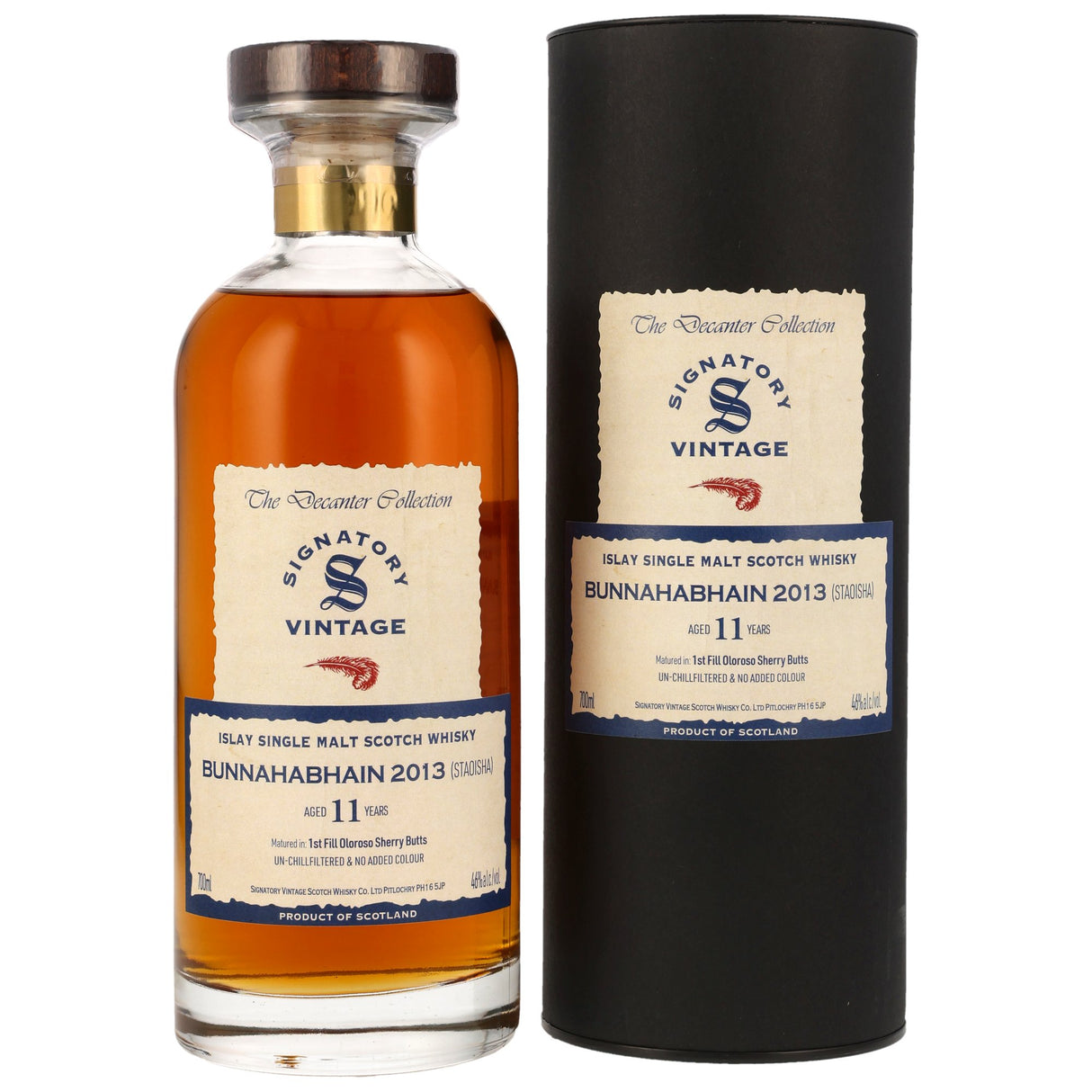 Bunnahabhain (Staoisha) 11 y.o. Signatory Vintage Islay Single Malt Scotch Whisky The Decanter Collection, 0.70 l Flasche