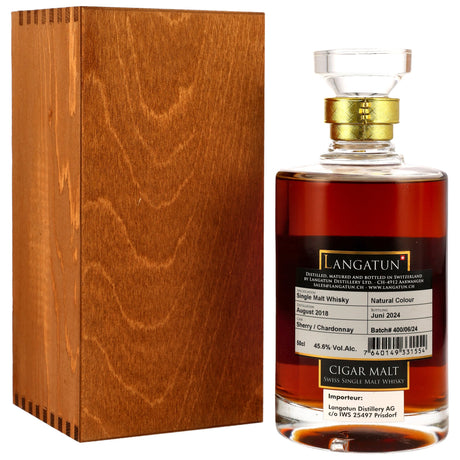 Langatun Cigar Malt 2018/2024 - 5 y.o. - Sherry/Chardonnay Batch 400/06/24, 0,50 l Flasche