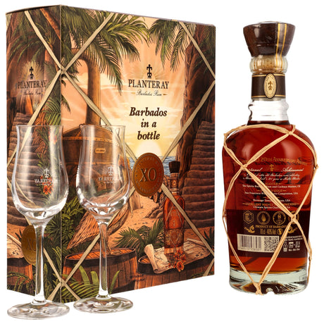 Planteray Rum Barbados XO – 20th Anniversary mit 2 Gläsern