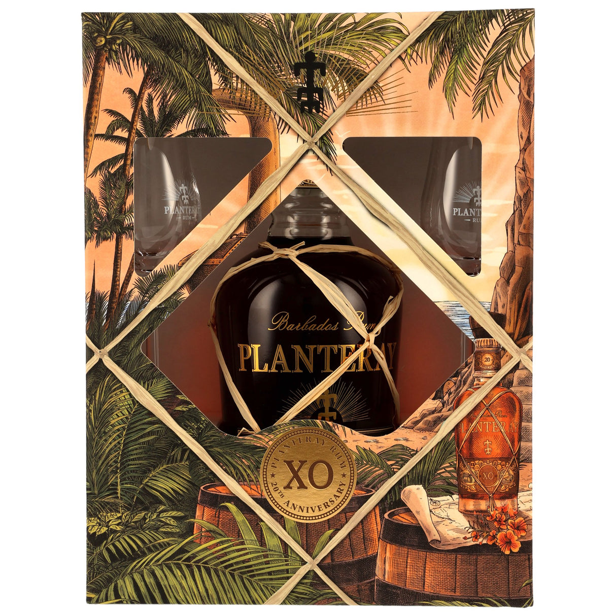 Planteray Rum Barbados XO – 20th Anniversary mit 2 Gläsern