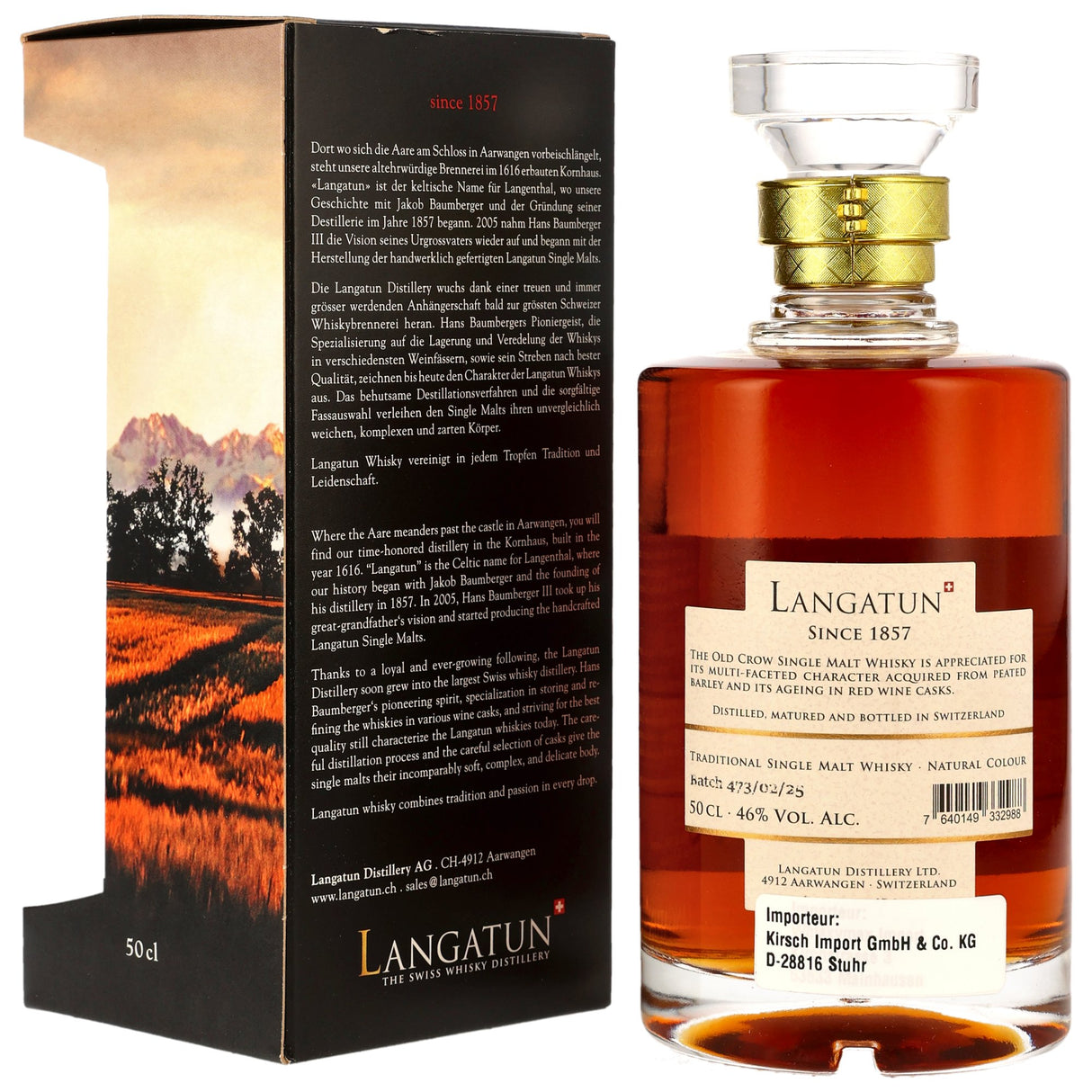 Langatun Old Crow Peated Whisky - Red Wine Casks Batch 437/02/25 in GP