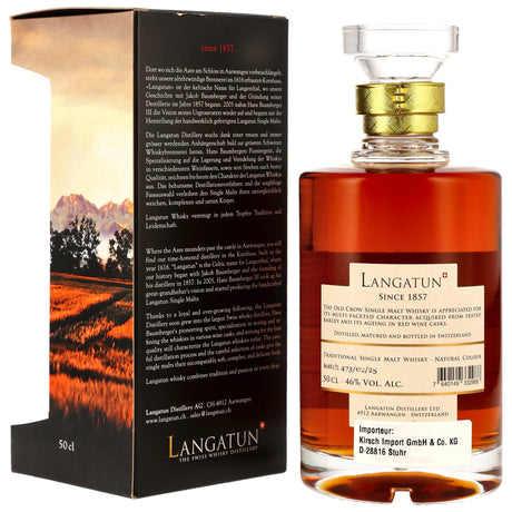Langatun Old Crow Peated Whisky - Red Wine Casks Batch 437/02/25 in GP