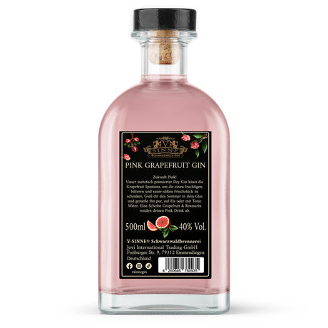 V-SINNE Pink Grapefruit Gin 500ml 40% vol.