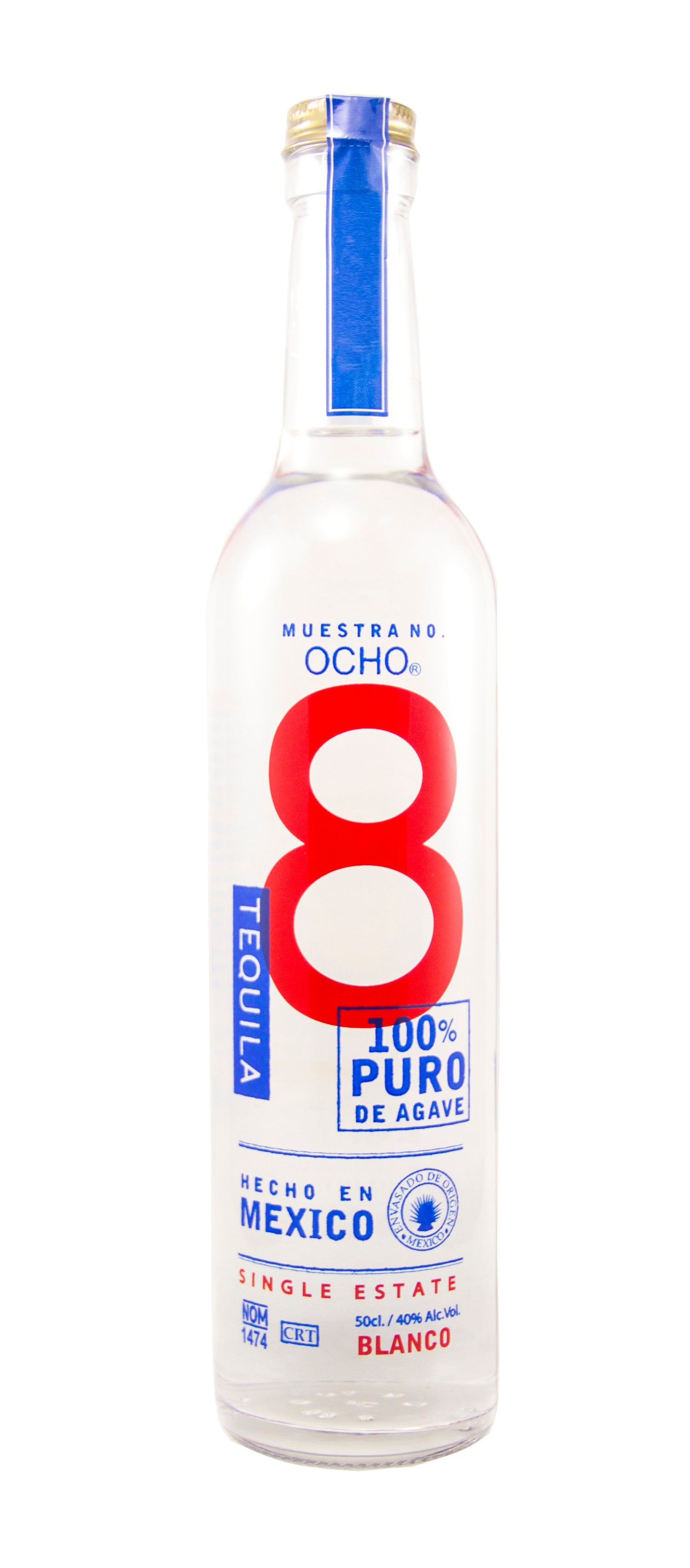 Ocho Tequila Blanco, 0,50 l Flasche