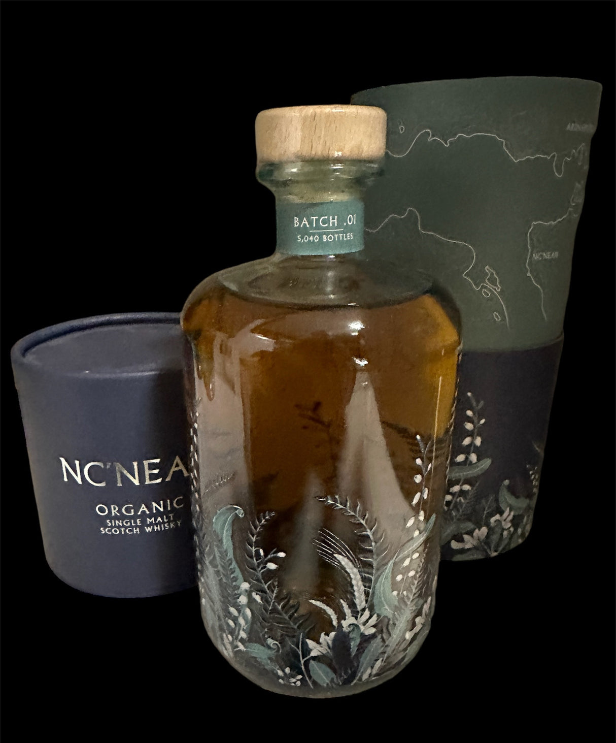 Nc'nean Organic Single Malt Whisky, Batch 1 - mit Tube, 0,70 l Flasche