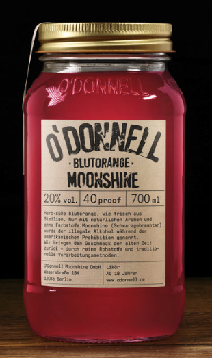 O´Donnell Moonshine, Blutorange, 0,70 l Glas