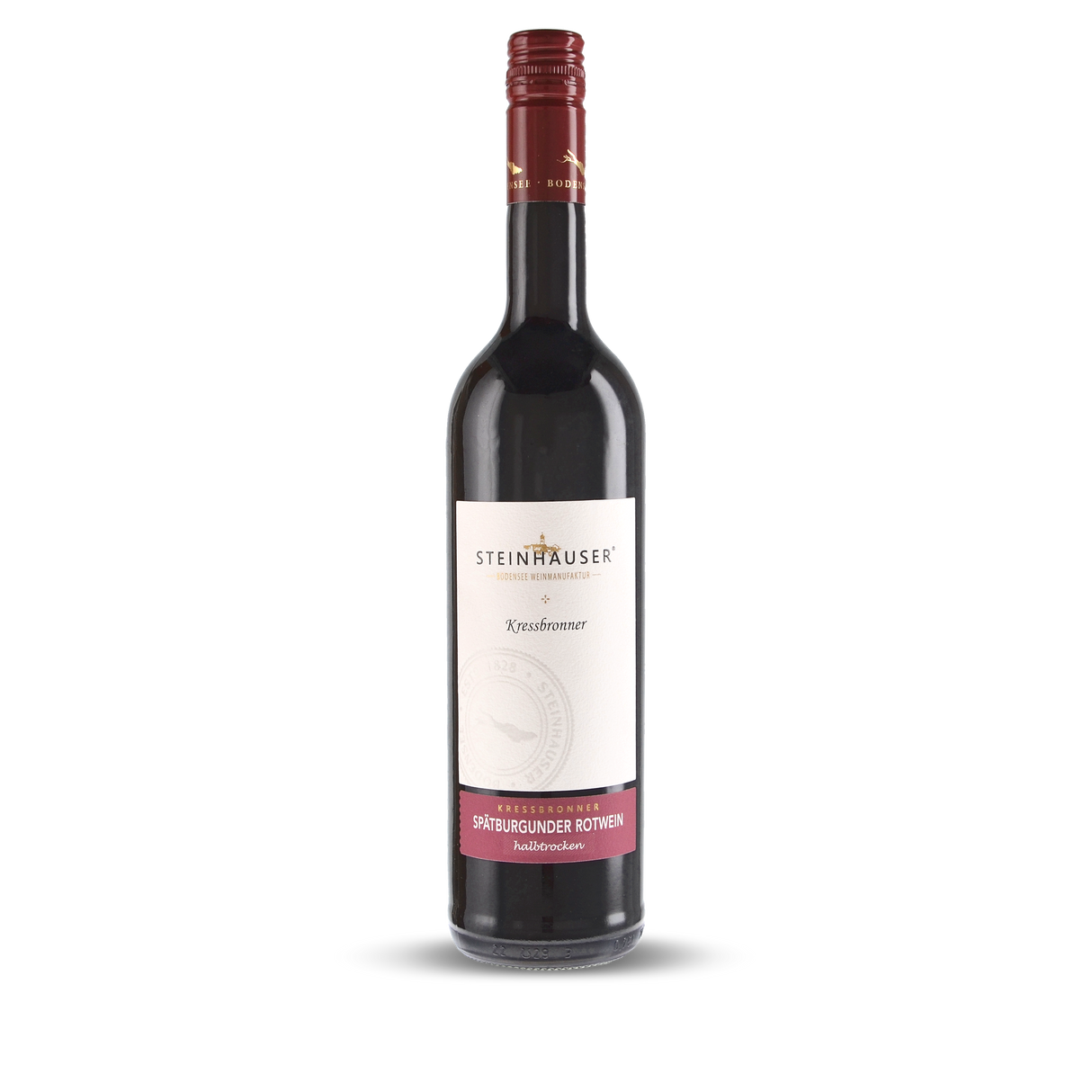 Kressbronner Berghalde Spätburgunder Rotwein halbtrocken QbA., 0,70 l Flasche