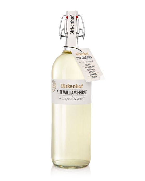 Birkenhof Alte Williams-Birne 1,0 l Flasche – Feine Spirituose im Cognacfass gereift